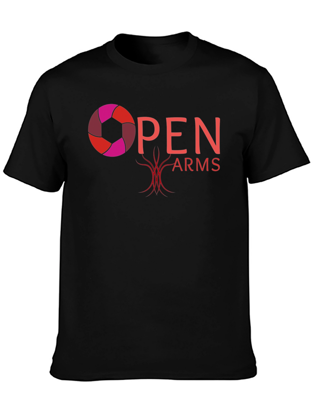 Open Arms Graphic T-Shirt - Black