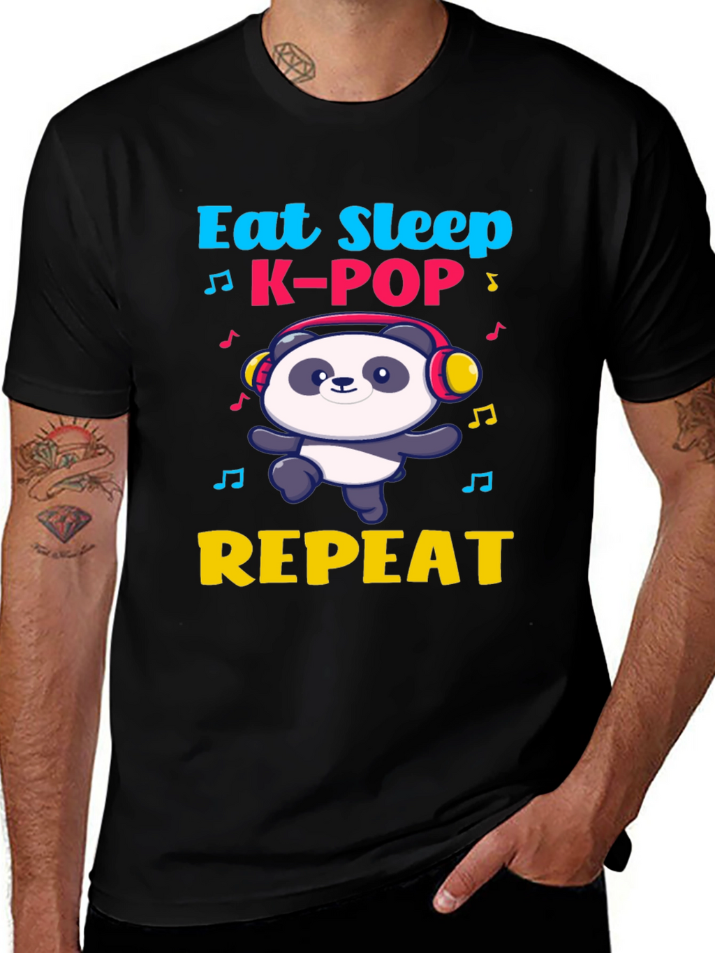 Eat Sleep K-Pop Panda T-Shirt