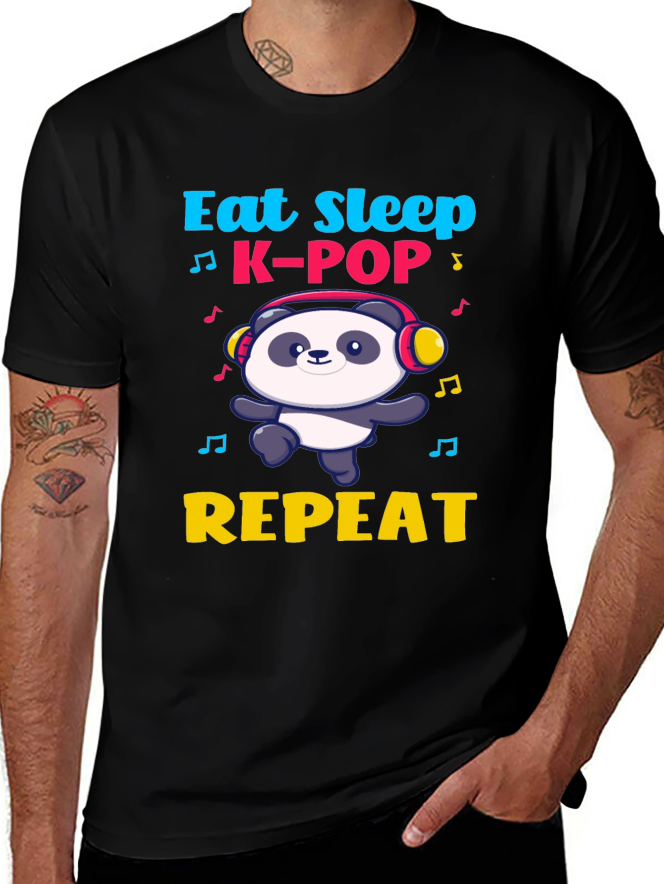 Eat Sleep K-Pop Panda T-Shirt