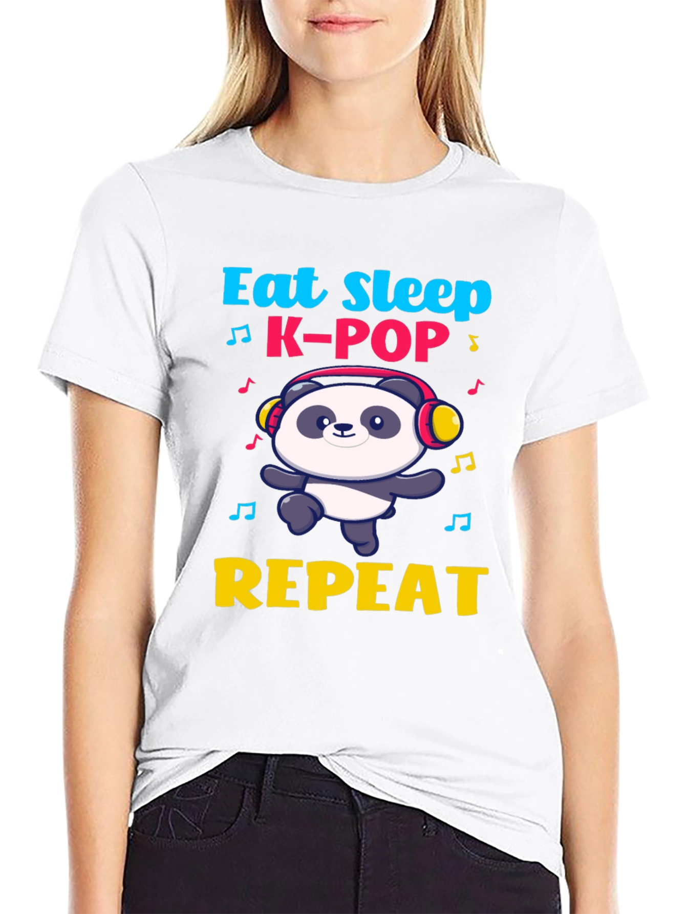 Eat Sleep K-Pop Panda T-Shirt