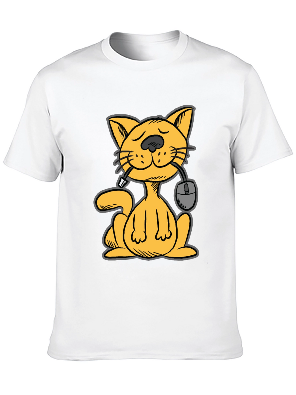 Cat Gamer Funny Graphic Tee - Black Cotton T-Shirt