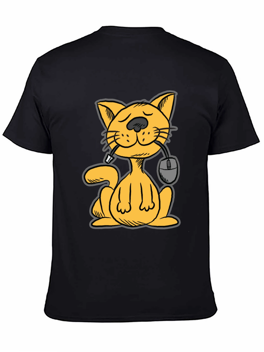 Cat Gamer Funny Graphic Tee - Black Cotton T-Shirt