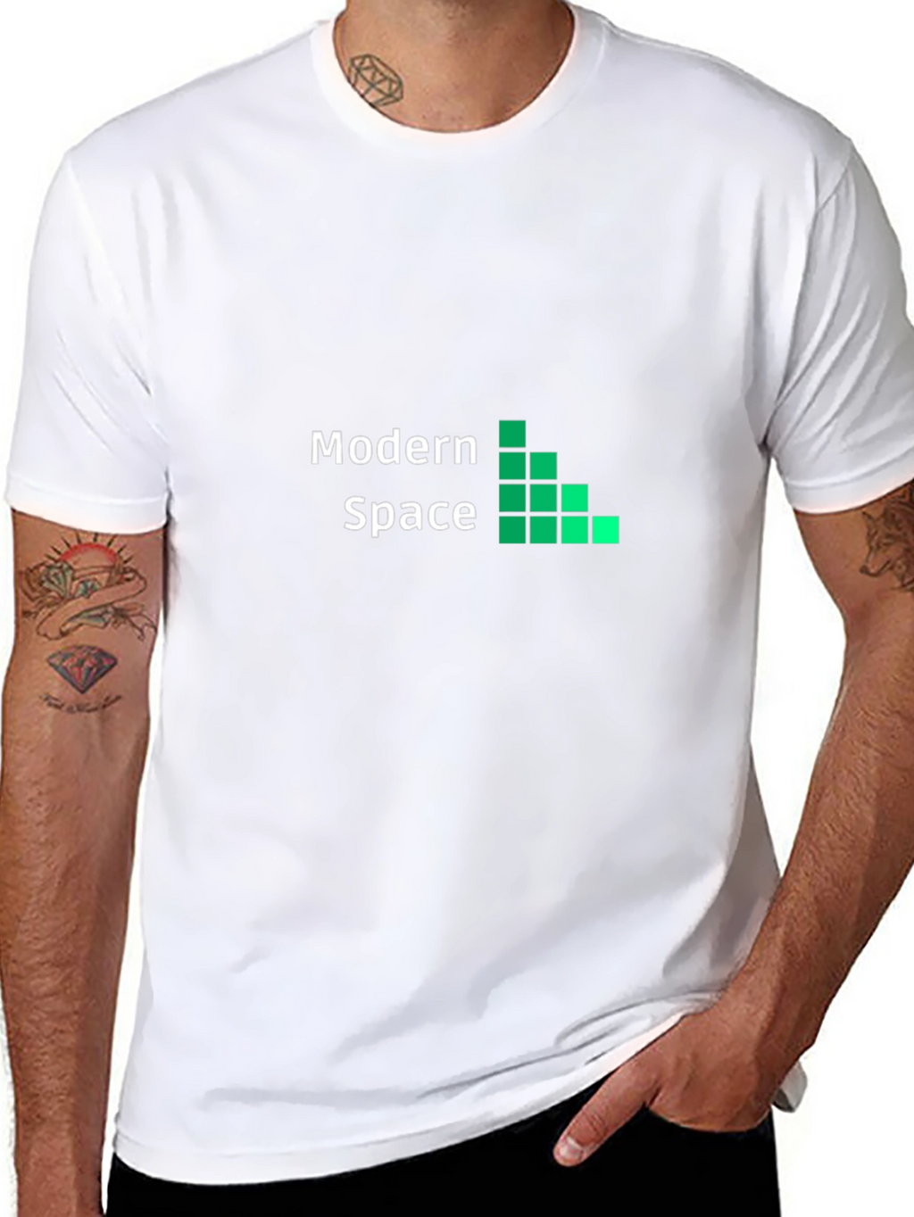 Modern Space Black Graphic Tee for Men