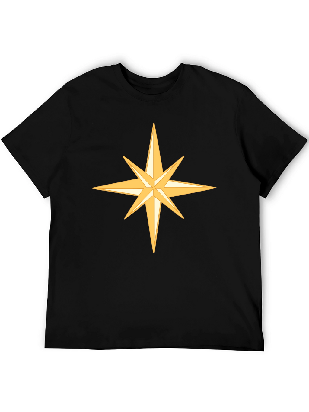 Star Design Black Cotton Tee