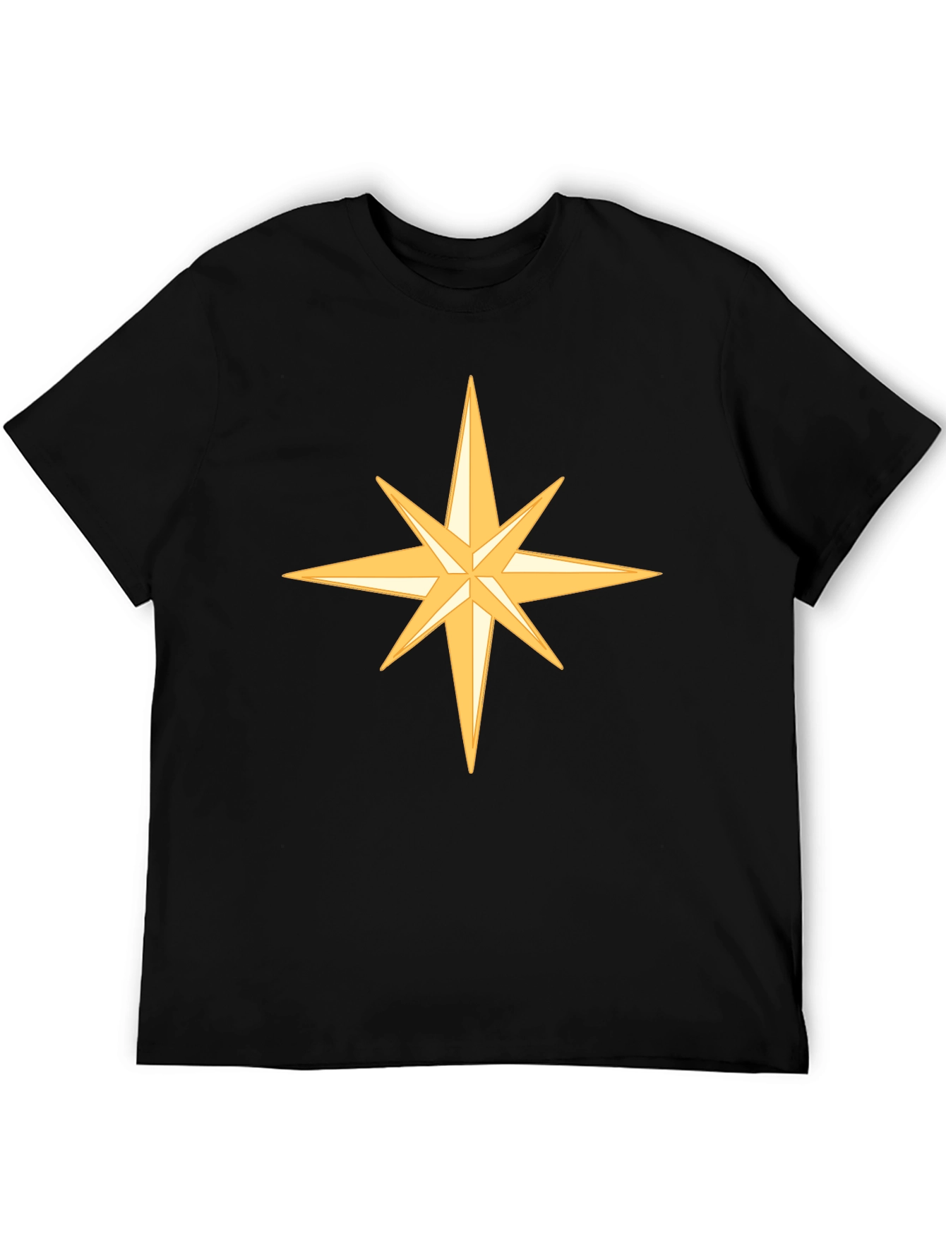 Star Design Black Cotton Tee
