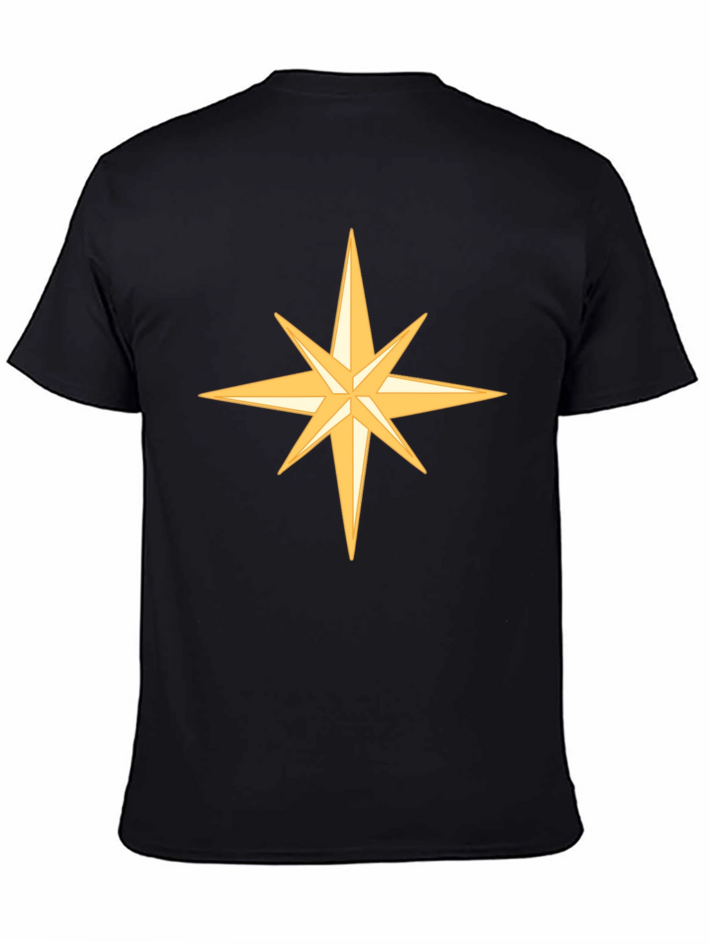 Star Design Black Cotton Tee