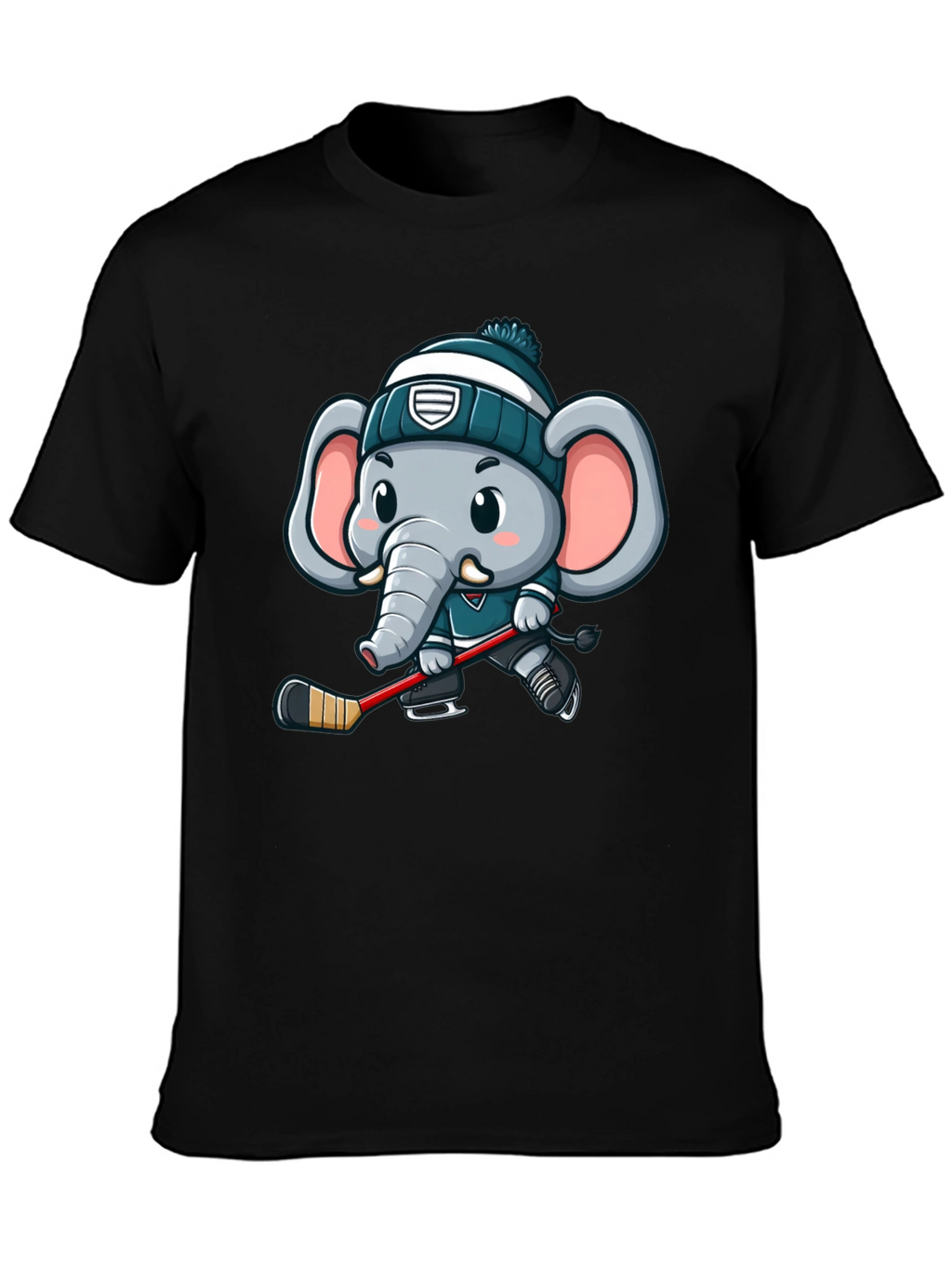 Cartoon Elephant Hockey T-Shirt