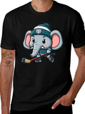 Cartoon Elephant Hockey T-Shirt