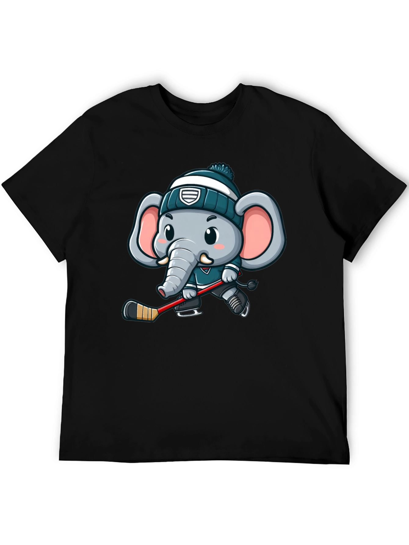 Cartoon Elephant Hockey T-Shirt