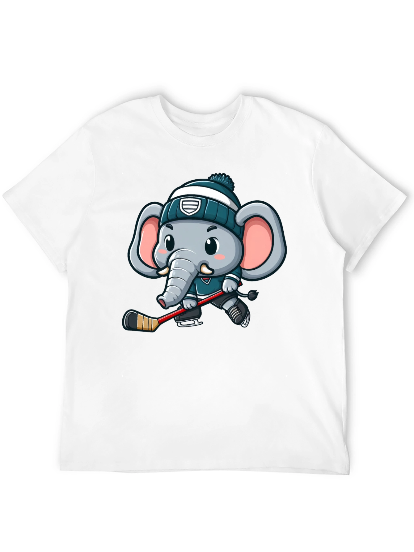 Cartoon Elephant Hockey T-Shirt