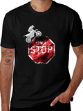 Never Stop T-Shirt - Motocross Stop Sign Design