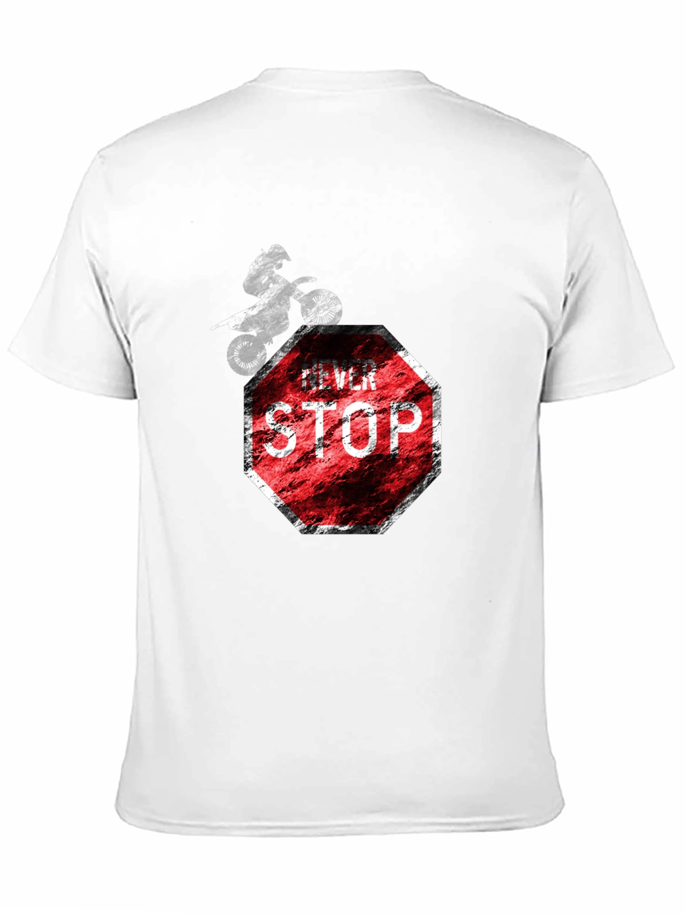 Never Stop T-Shirt - Motocross Stop Sign Design