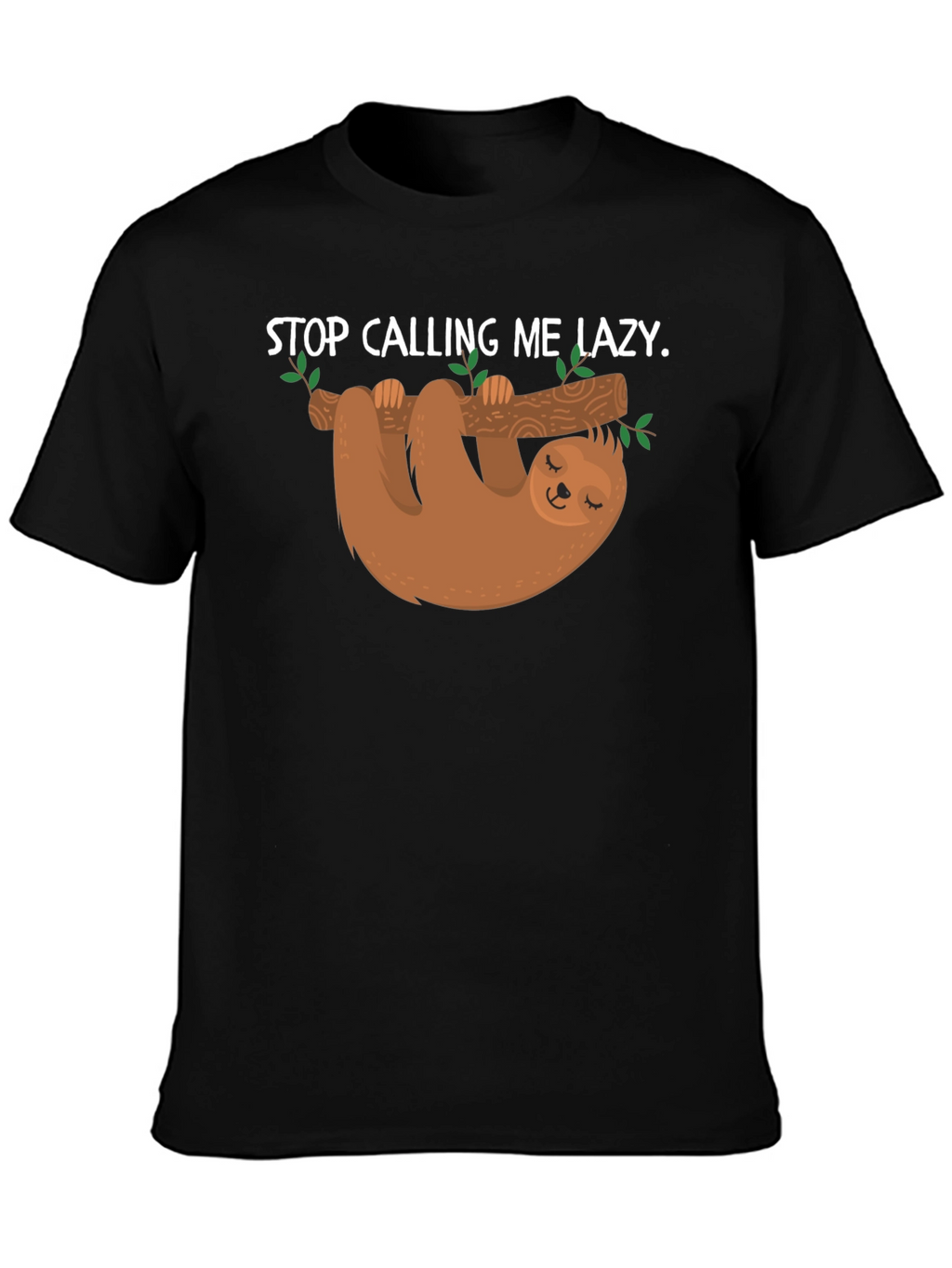 Lazy Sloth Graphic T-Shirt -  Mens Black Tee