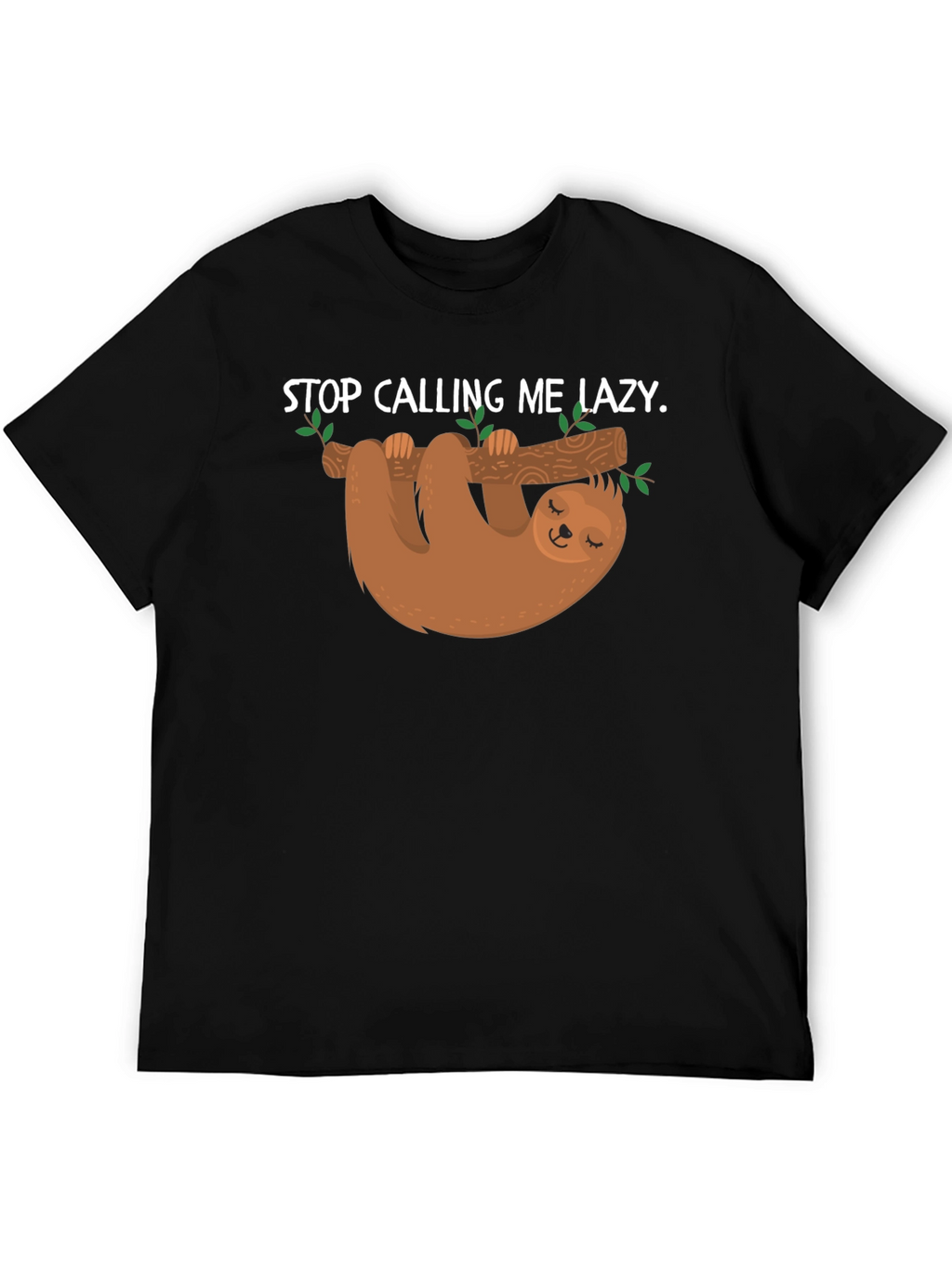 Lazy Sloth Graphic T-Shirt -  Mens Black Tee