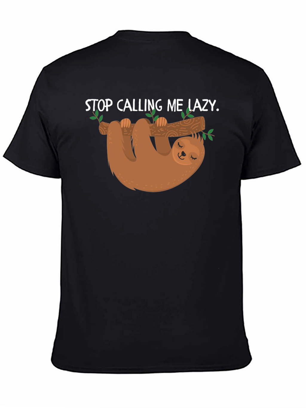 Lazy Sloth Graphic T-Shirt -  Mens Black Tee