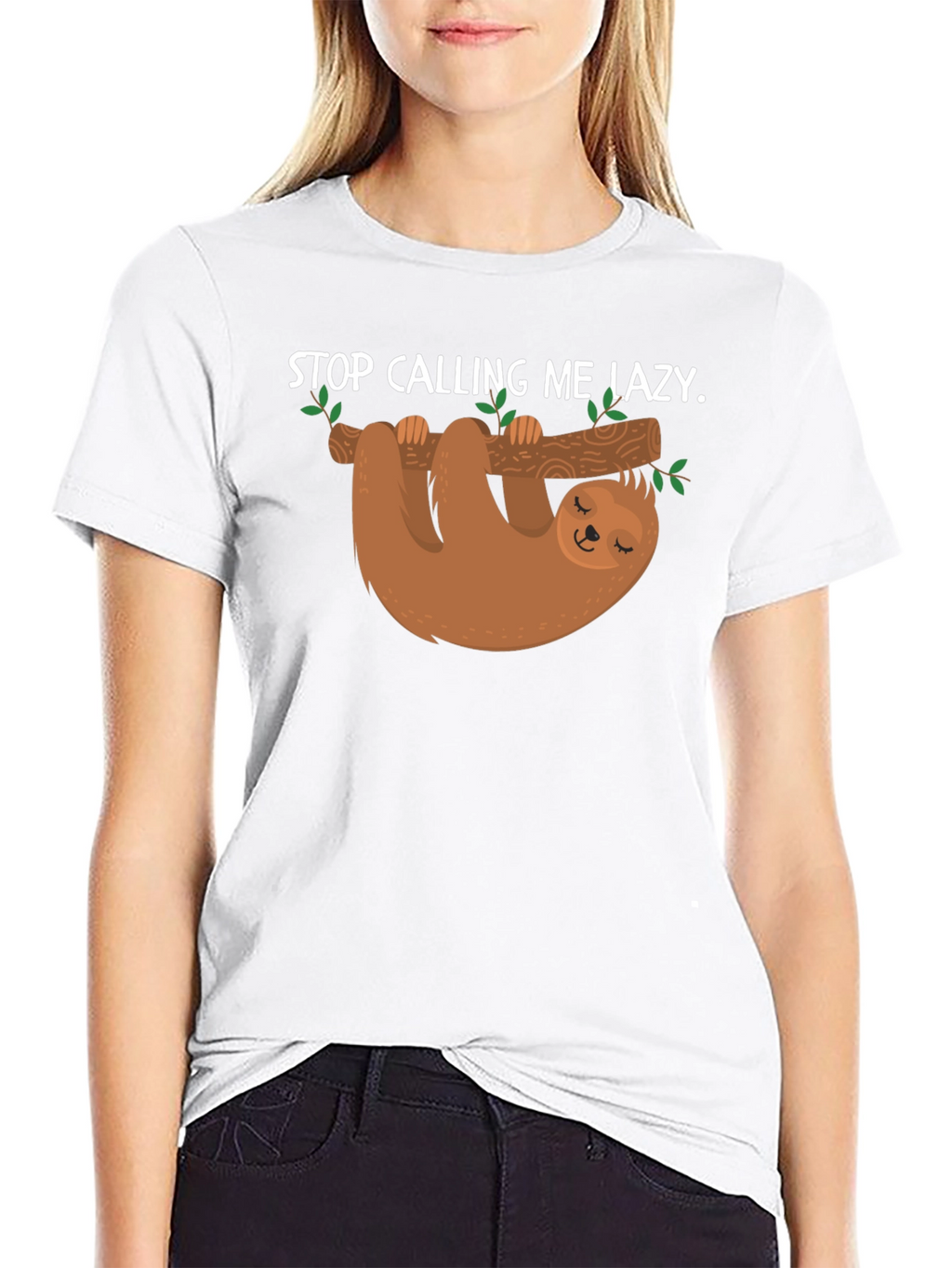 Lazy Sloth Graphic T-Shirt -  Mens Black Tee