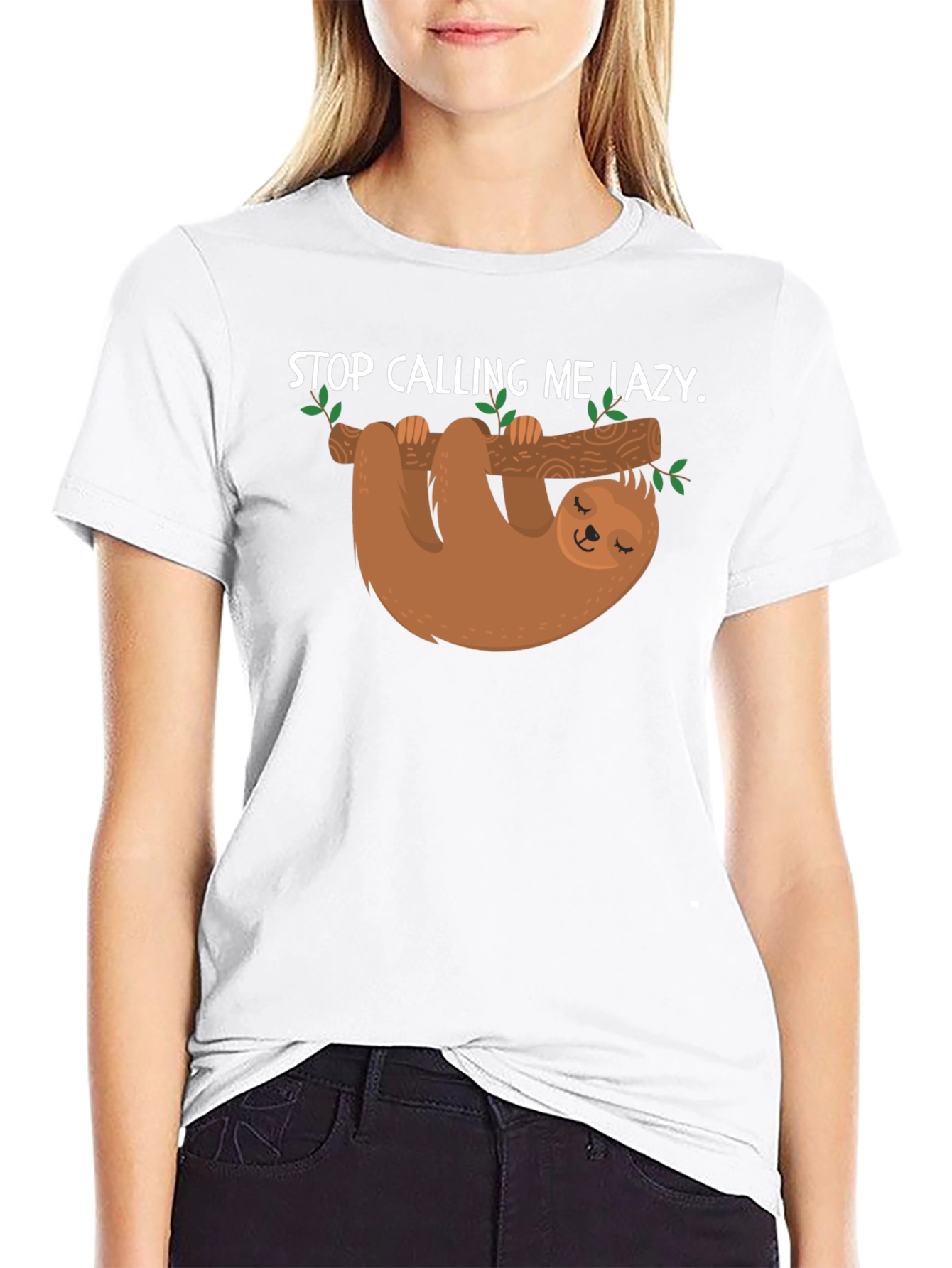Lazy Sloth Graphic T-Shirt -  Mens Black Tee
