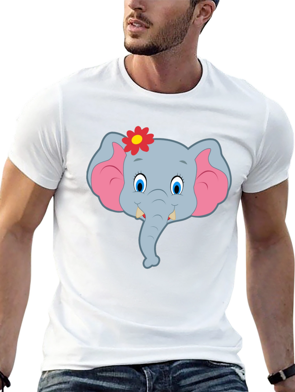 Cute Cartoon Elephant T-Shirt - Black Unisex Tee
