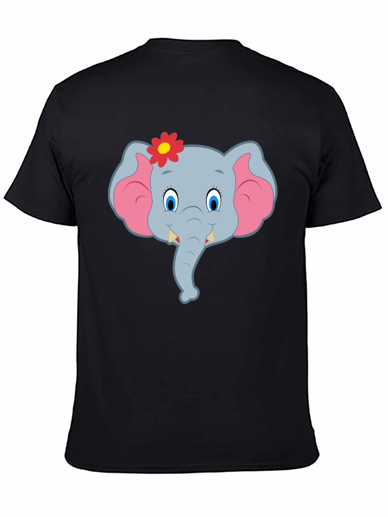 Cute Cartoon Elephant T-Shirt - Black Unisex Tee