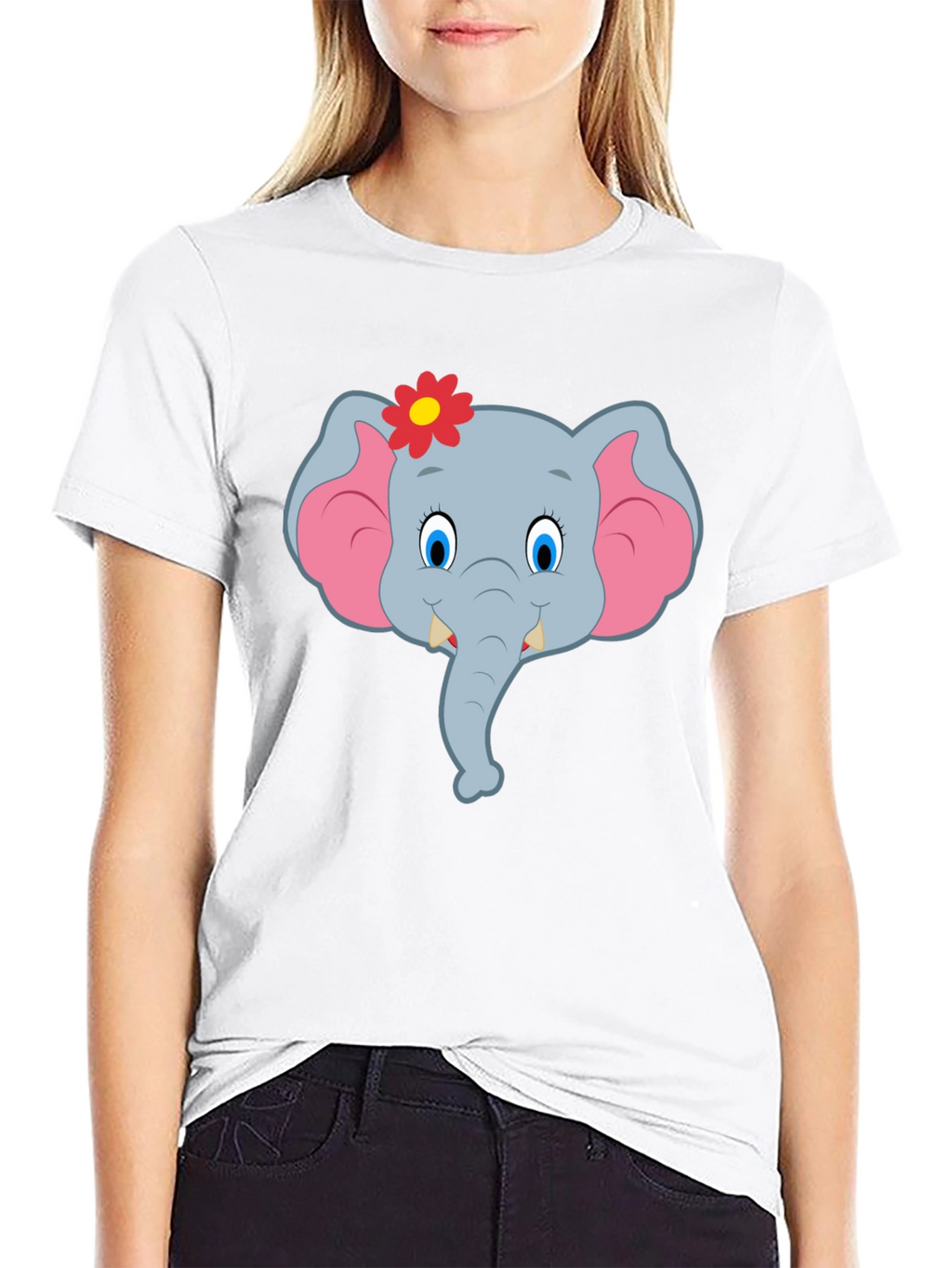 Cute Cartoon Elephant T-Shirt - Black Unisex Tee