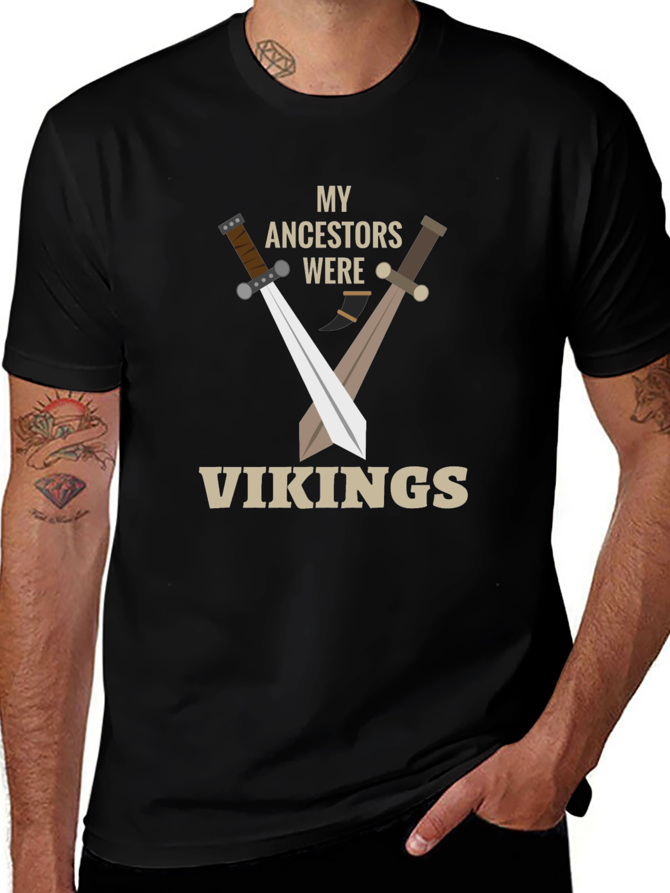 My Ancestors Were Vikings T-Shirt - Black