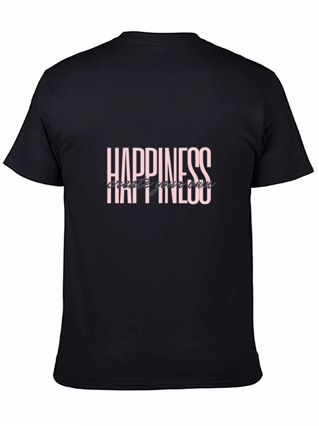 Happiness Graphic Tee - Black Short Sleeve Shirt