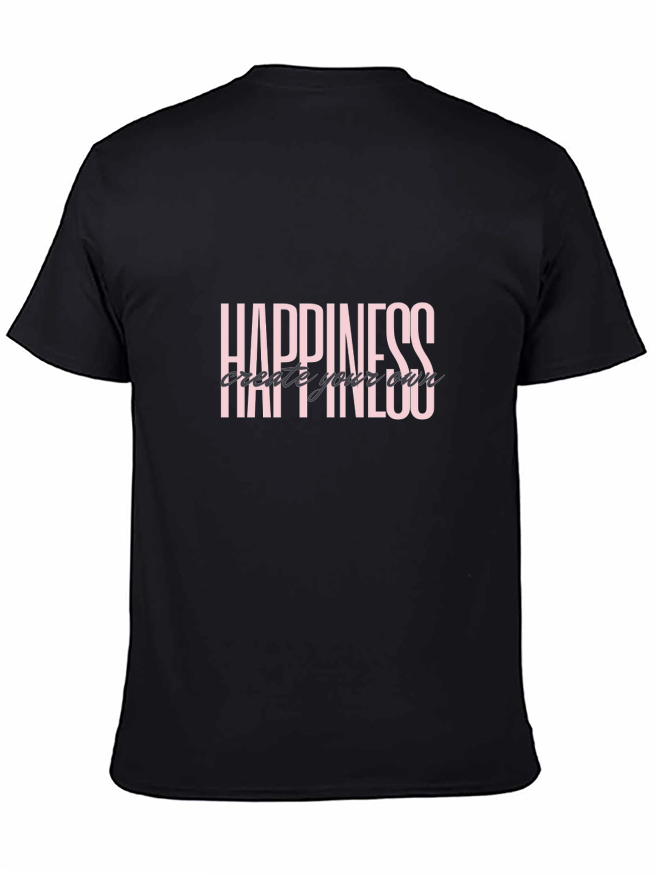 Happiness Graphic Tee - Black Short Sleeve Shirt