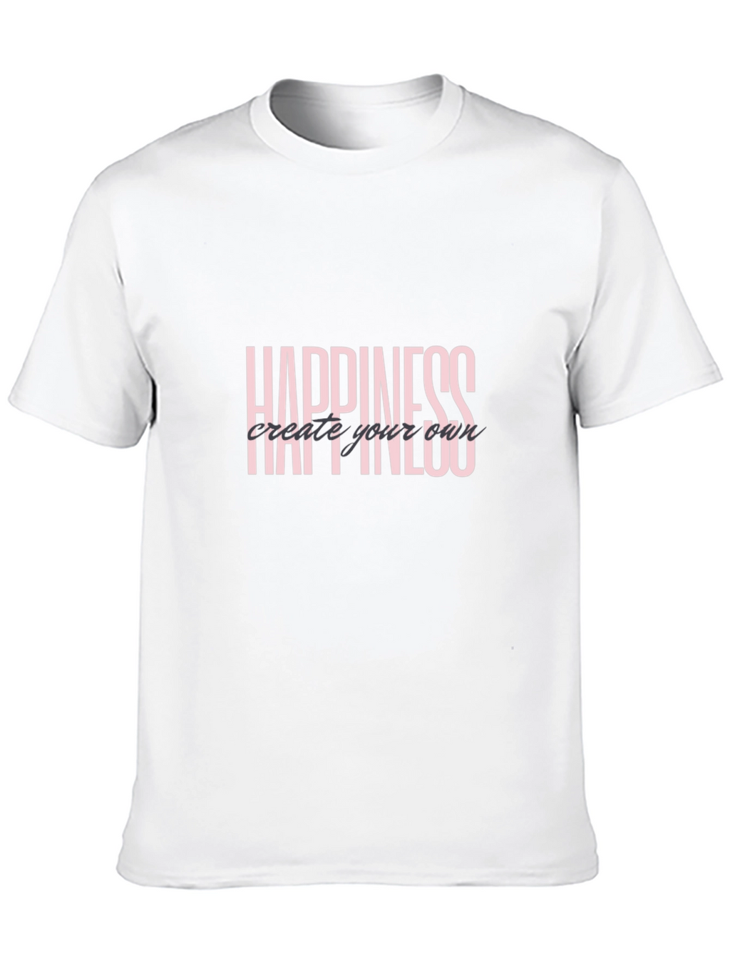 Happiness Graphic Tee - Black Short Sleeve Shirt