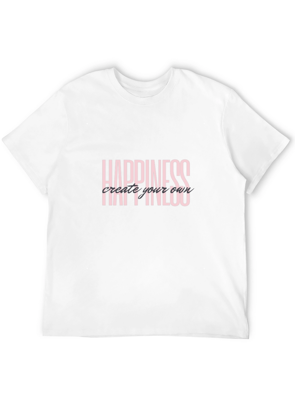 Happiness Graphic Tee - Black Short Sleeve Shirt