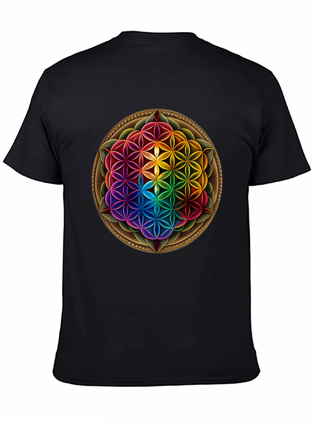 Rainbow Flower of Life Graphic T-Shirt
