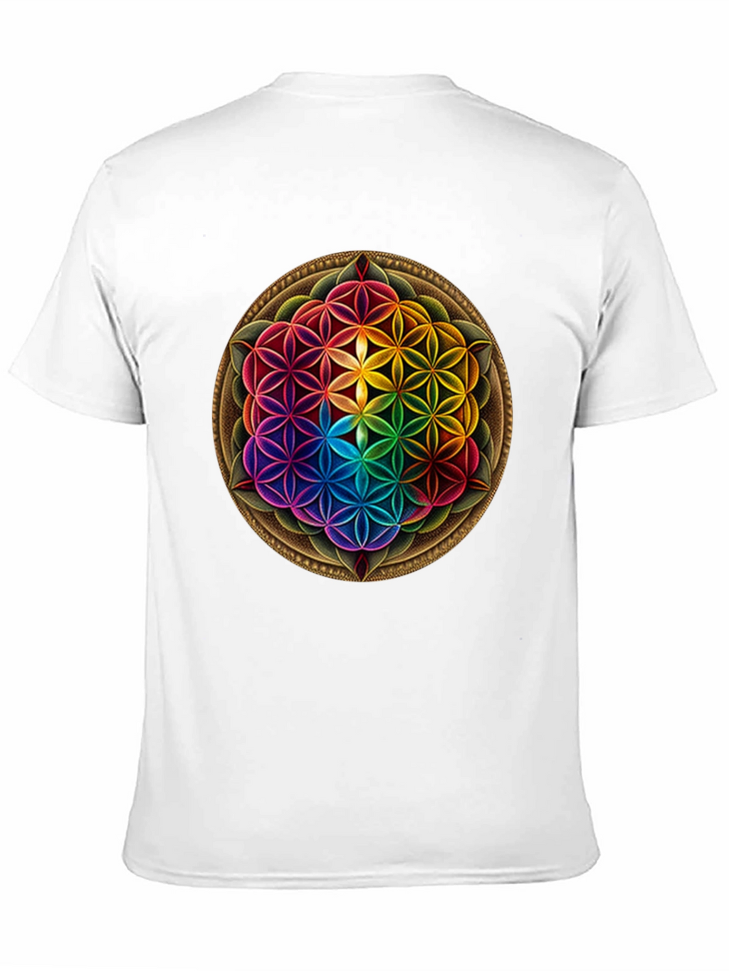Rainbow Flower of Life Graphic T-Shirt