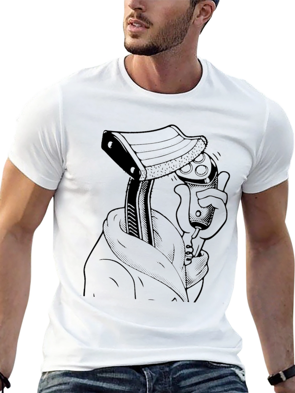 Axe & Controller Graphic Tee - Black