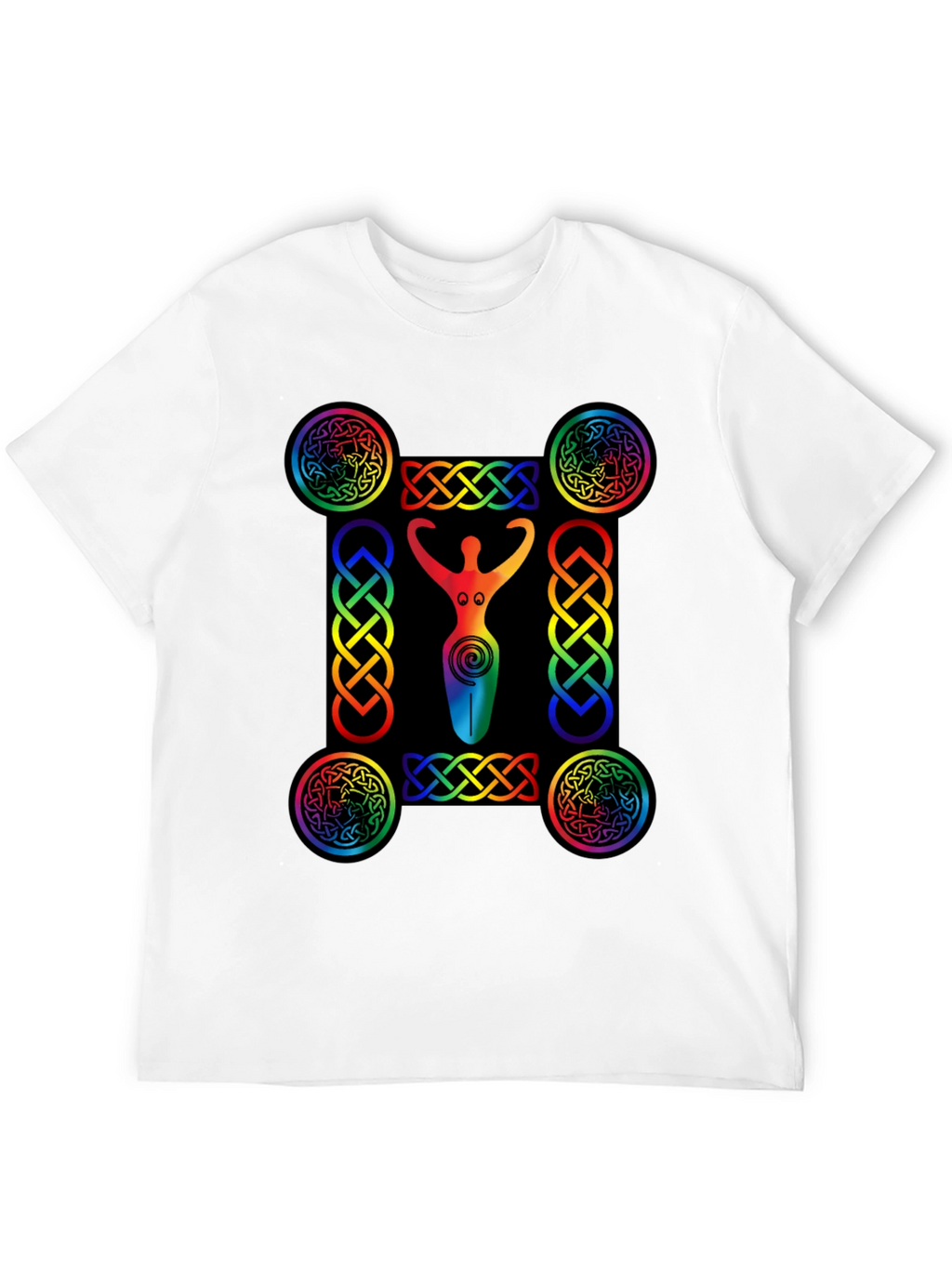 Rainbow Celtic Goddess T-Shirt - Black