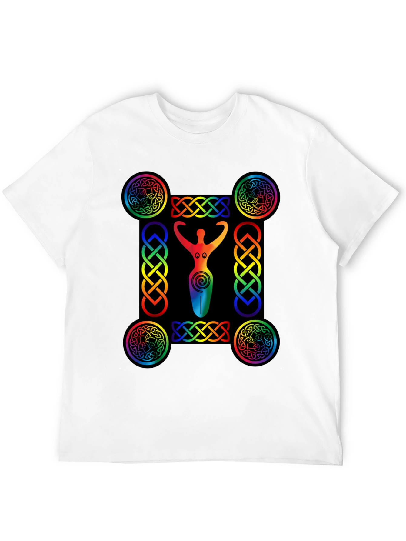 Rainbow Celtic Goddess T-Shirt - Black