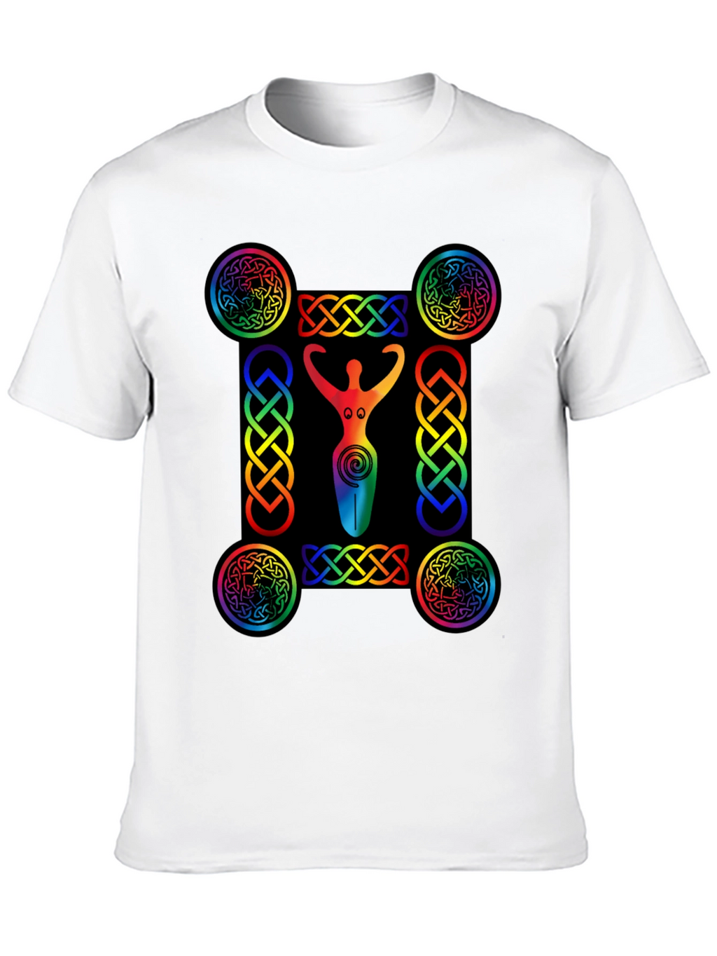 Rainbow Celtic Goddess T-Shirt - Black