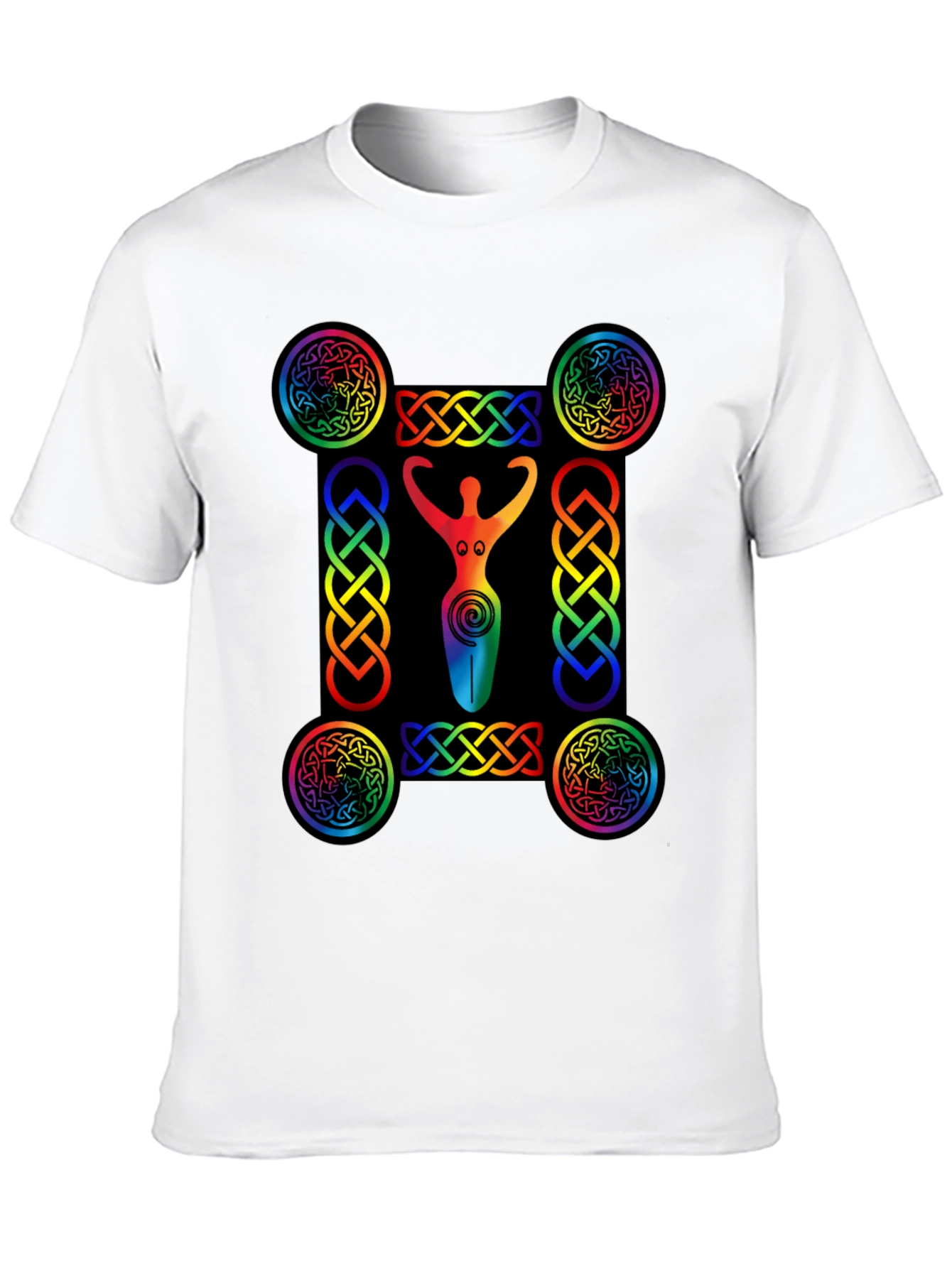 Rainbow Celtic Goddess T-Shirt - Black