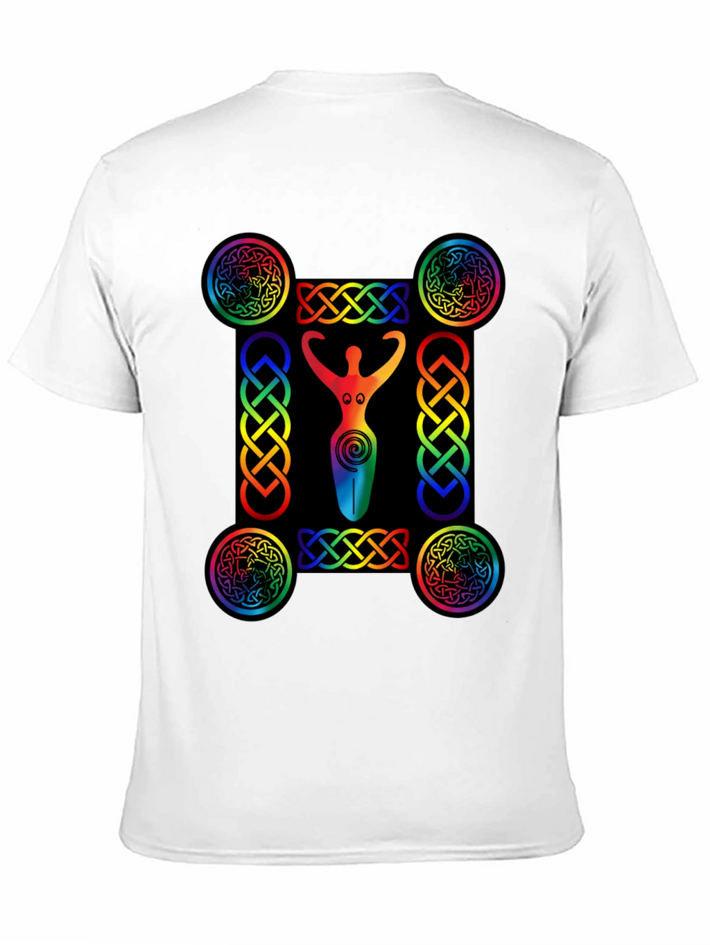 Rainbow Celtic Goddess T-Shirt - Black