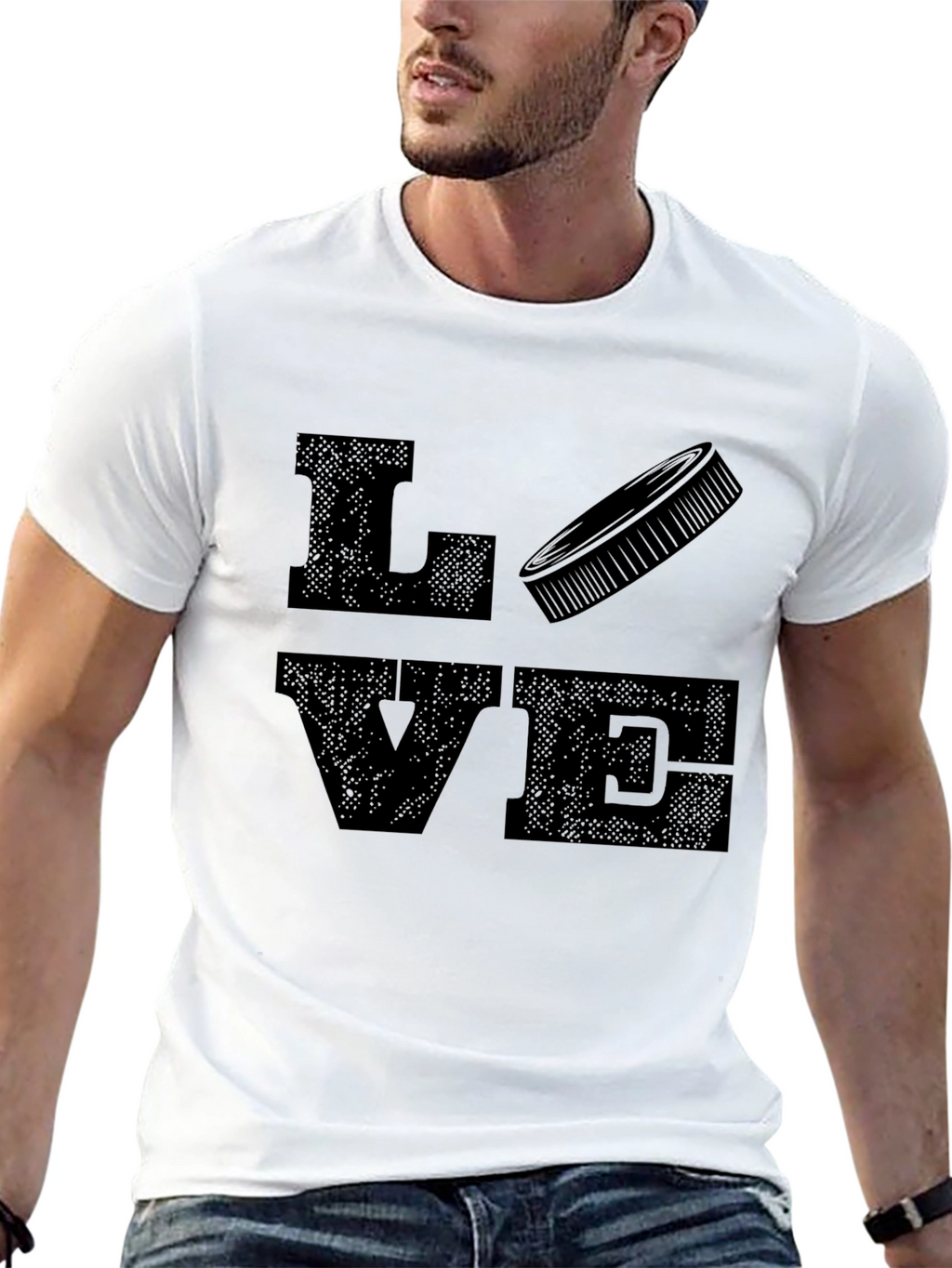 Love Hockey Graphic T-Shirt - Black Tee