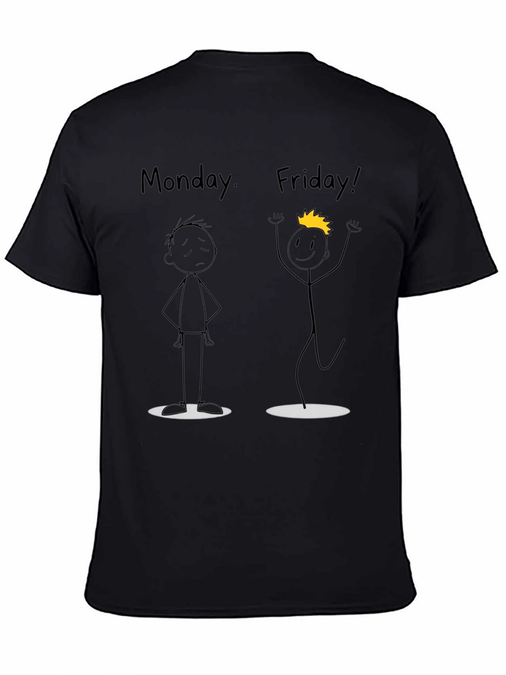 Monday Friday Graphic Black T-Shirt
