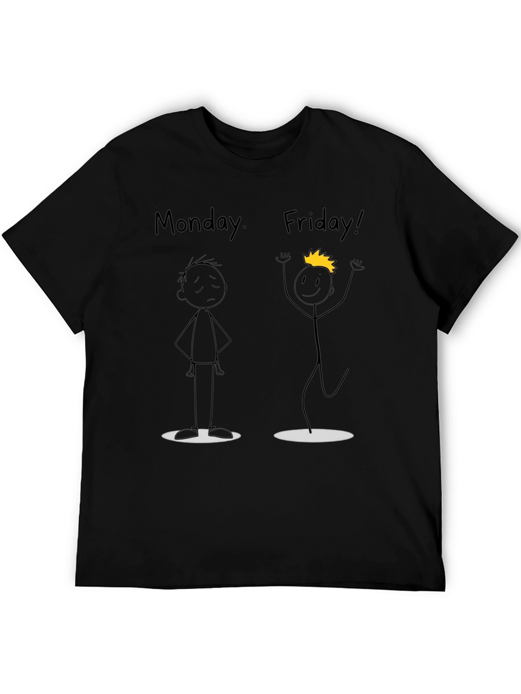 Monday Friday Graphic Black T-Shirt