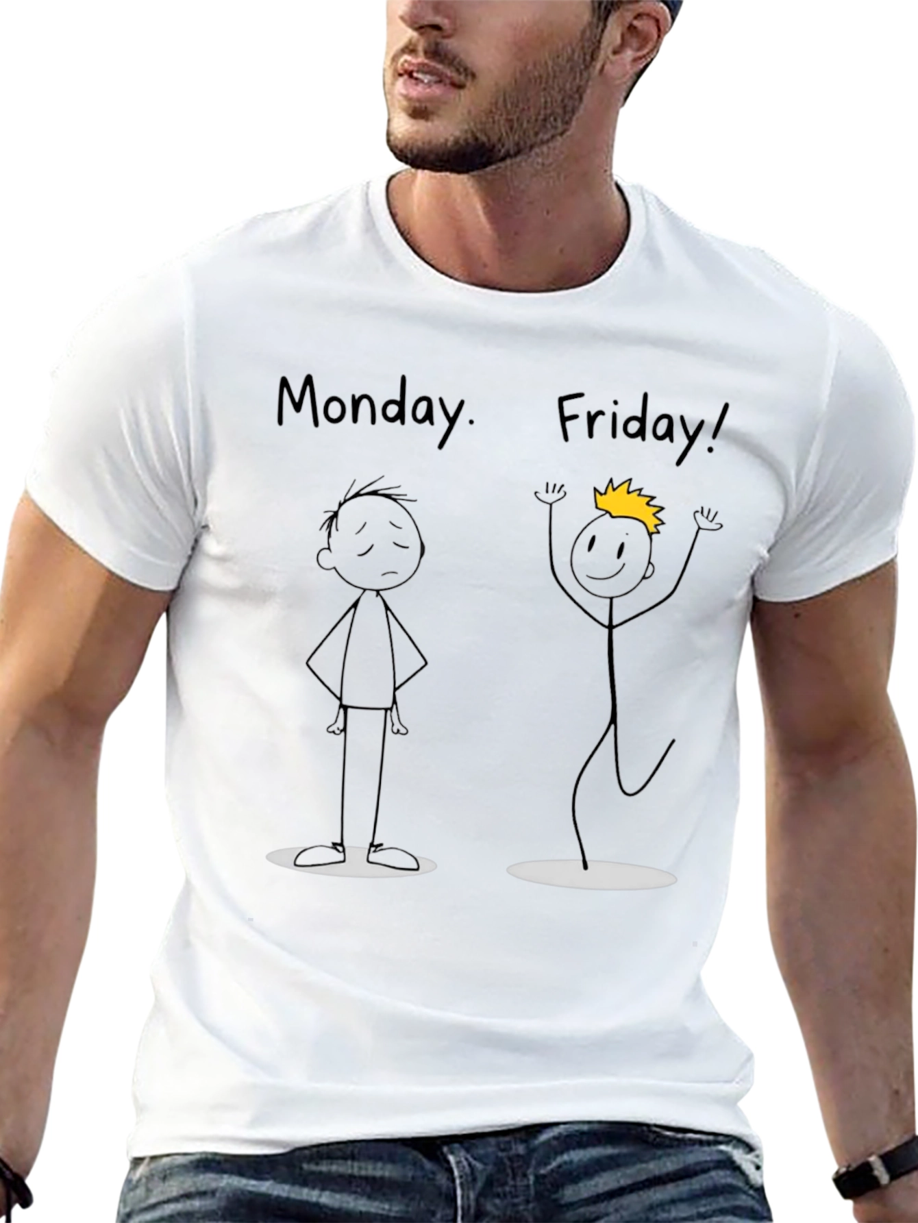 Monday Friday Graphic Black T-Shirt