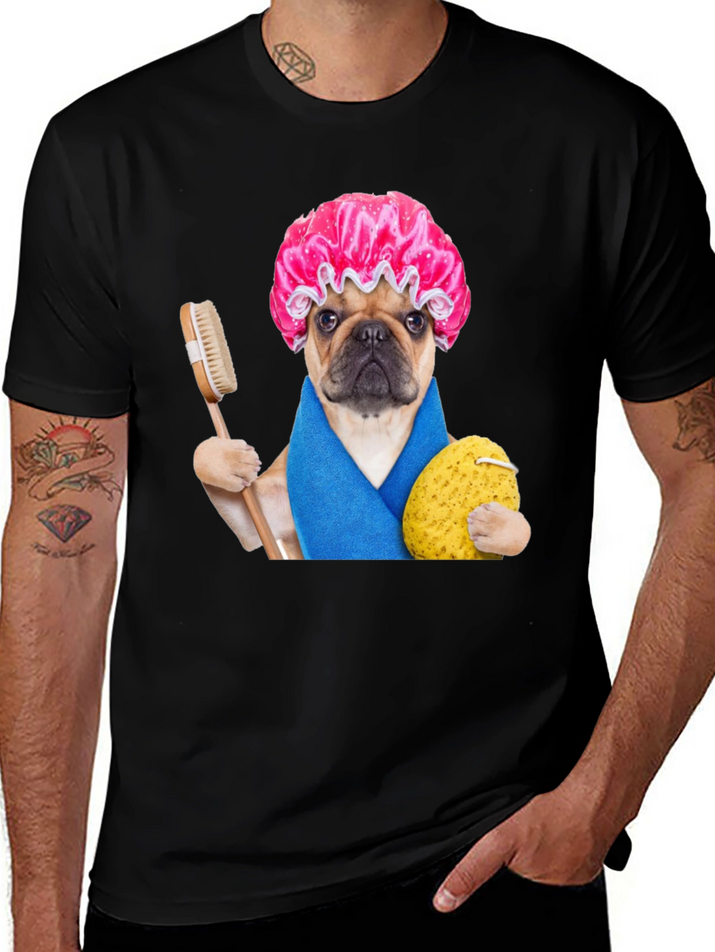 Funny Dog in Shower T-Shirt