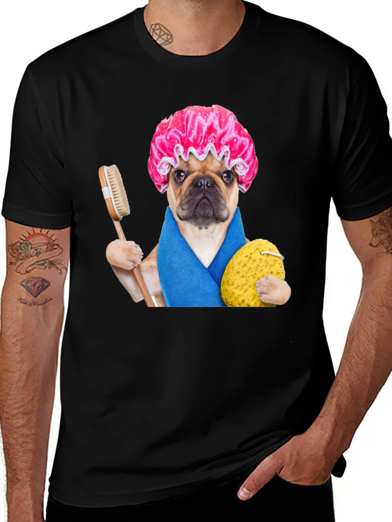 Funny Dog in Shower T-Shirt