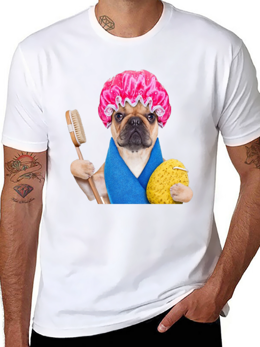 Funny Dog in Shower T-Shirt