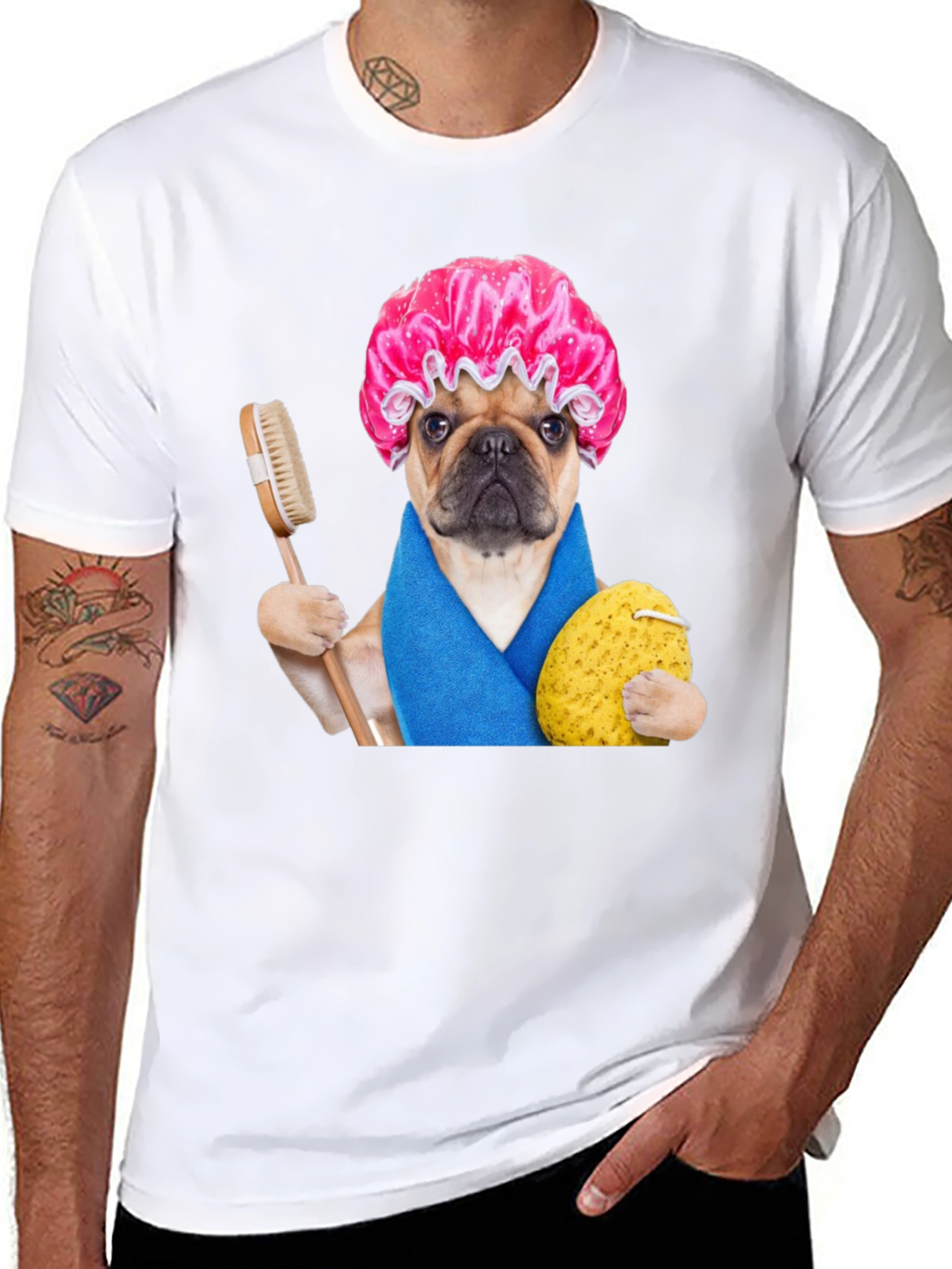 Funny Dog in Shower T-Shirt
