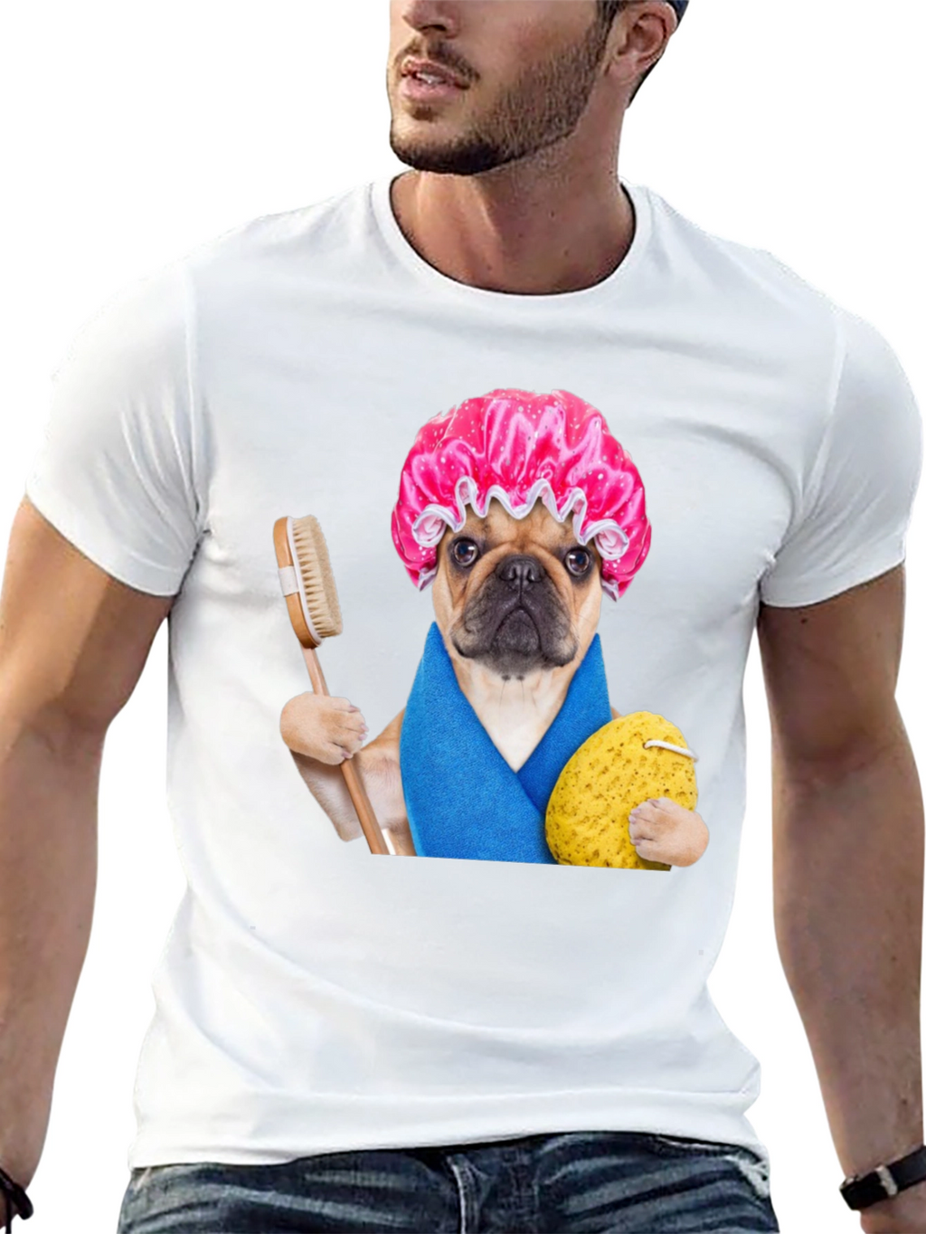 Funny Dog in Shower T-Shirt