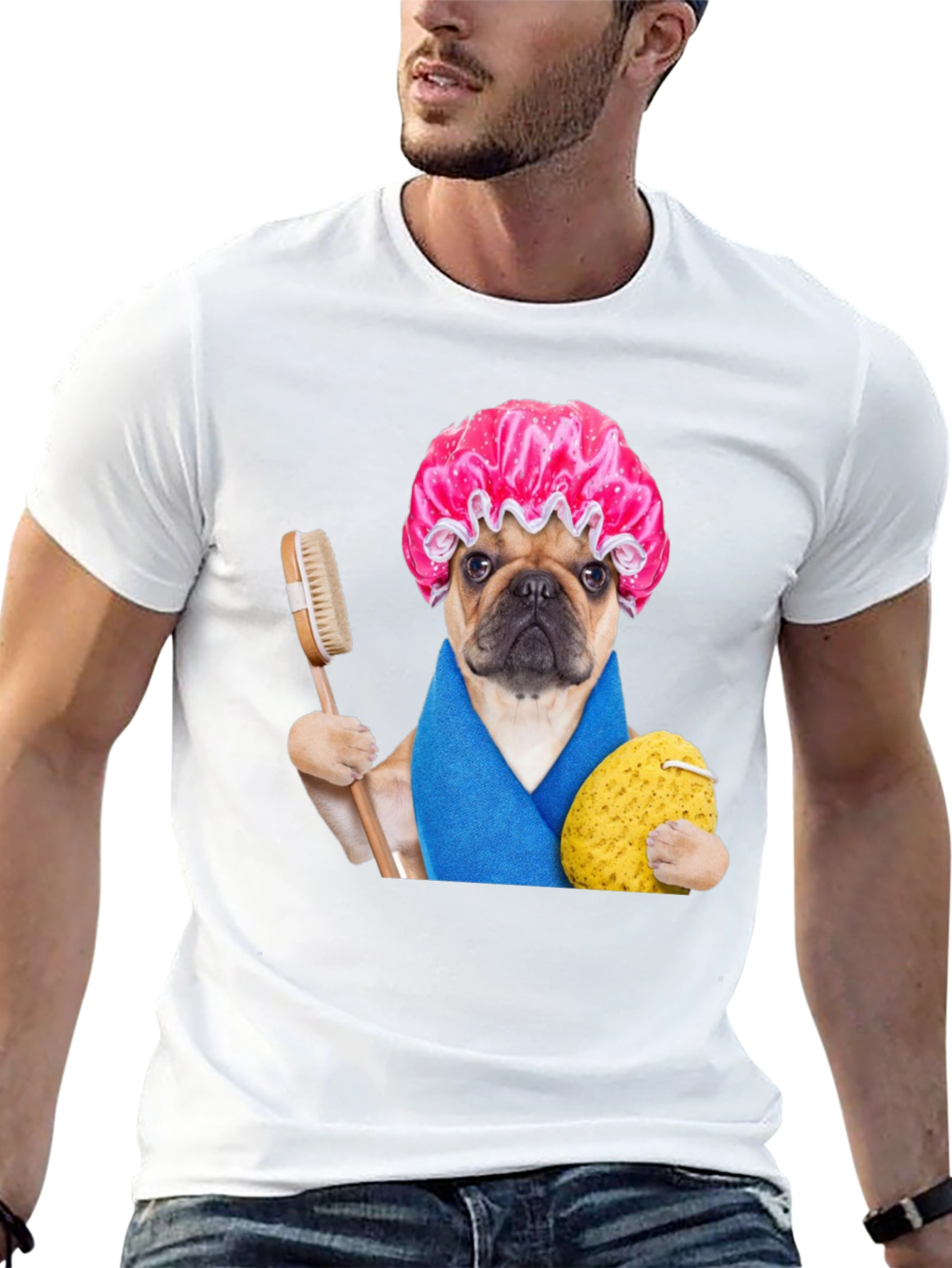 Funny Dog in Shower T-Shirt