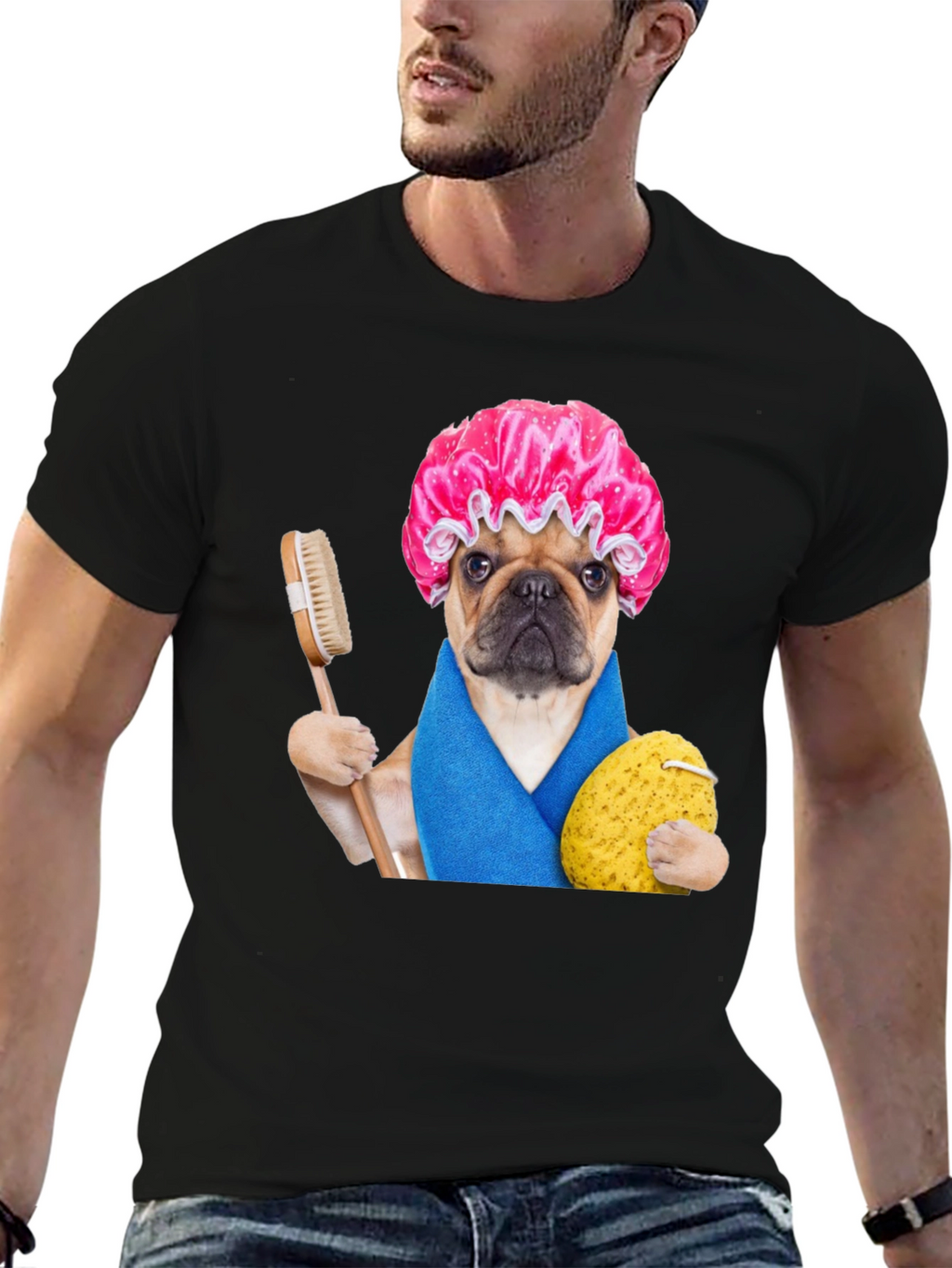 Funny Dog in Shower T-Shirt