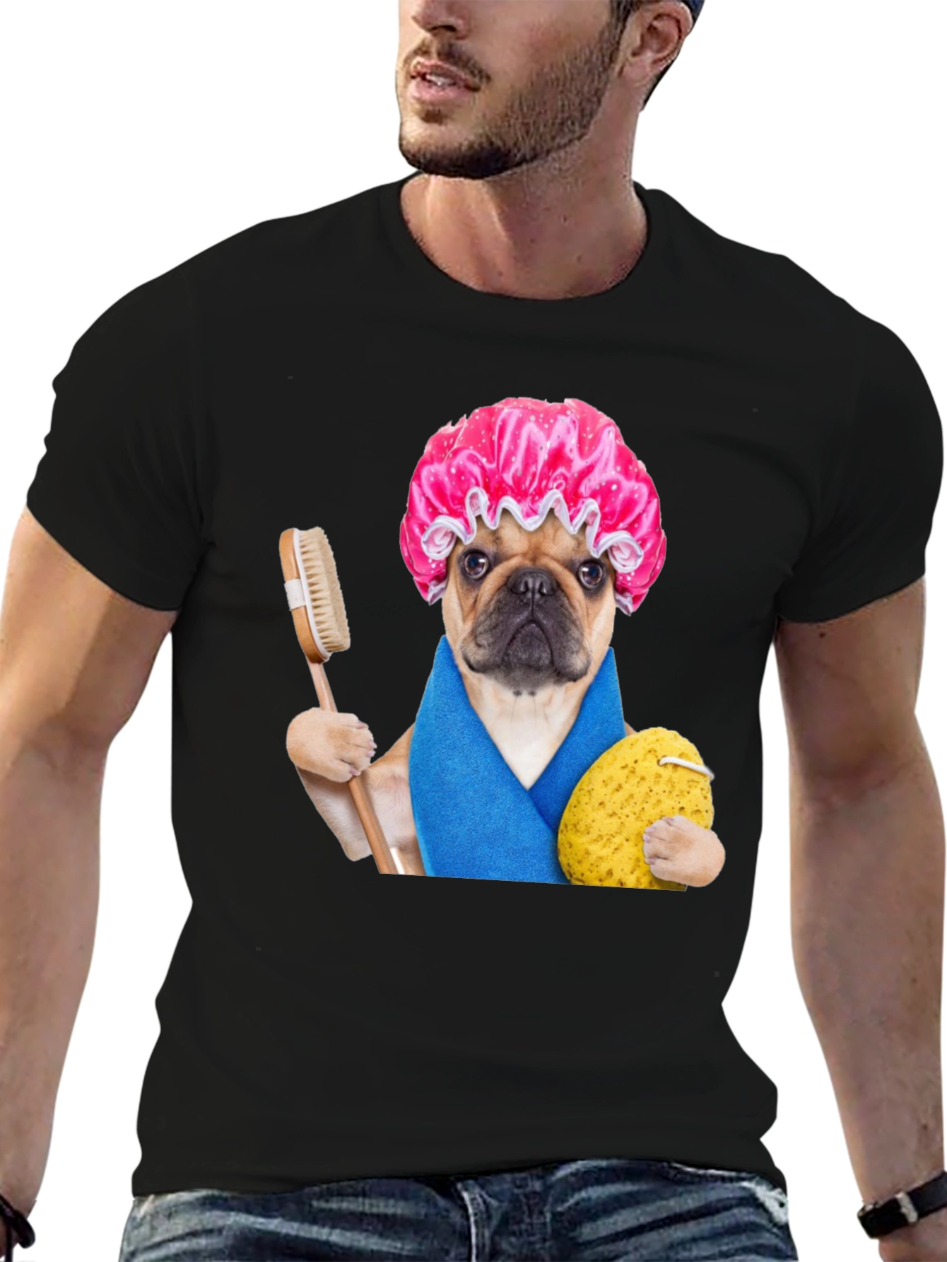 Funny Dog in Shower T-Shirt