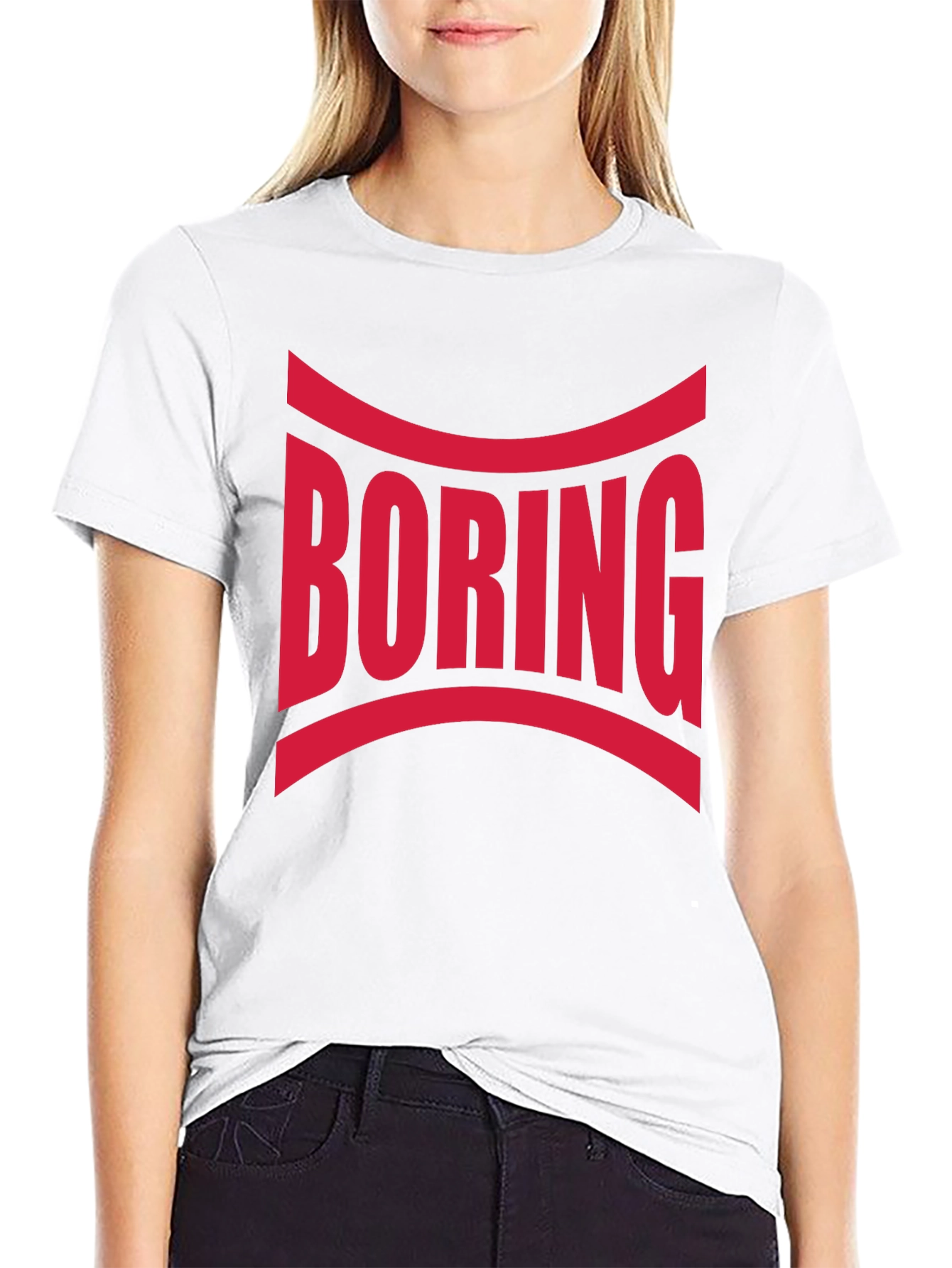 Boring Graphic Print Crew Neck T-Shirt